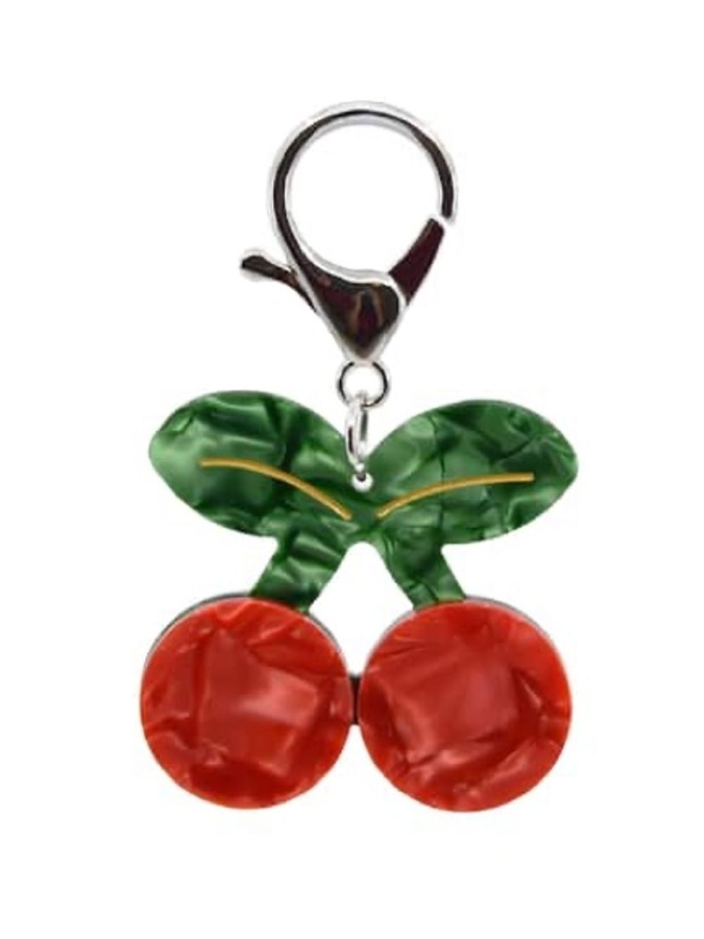 New Blue Moon Studio Cherry Bag Charm - Red and Green